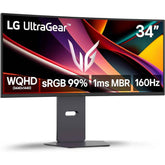 Lg Ultragear 34g600a 34” 2k Wqhd 1800r Curved 160hz, 1ms Hdr10 99% Srgb Dynamic Aion Sync W/ Adjustable Stand & Built In Speakers